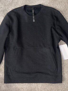 LULULEMON BLACK TEXTURED CREWNECK SWEATSHIRT- SIZE LARGE/ BRAND NEW